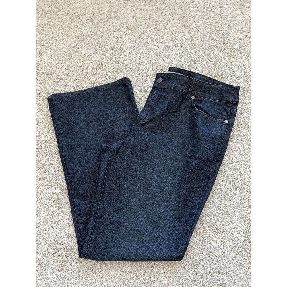 Chico's 2 (12-14) Denim Lustrous Flare Wide Leg Jeans INDIGO Everyday Edgy NWT - Picture 2 of 8